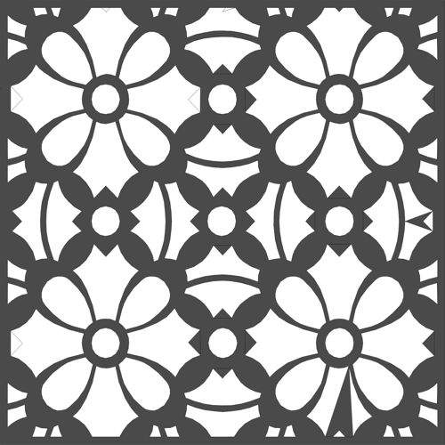 طرح تقسیم‌کننده درز گل شبکه استنسیل پنل برای برش لیزر - divider seamless floral lattice stencil panel for laser cut ve - برای دستگاه CNC چوب و لیزر (سی ان سی)