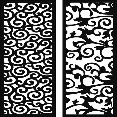 طرح جداکننده درز گل صفحه cnc برش لیزر - divider seamless floral screen cnc laser cutting - برای دستگاه CNC چوب و لیزر (سی ان سی)