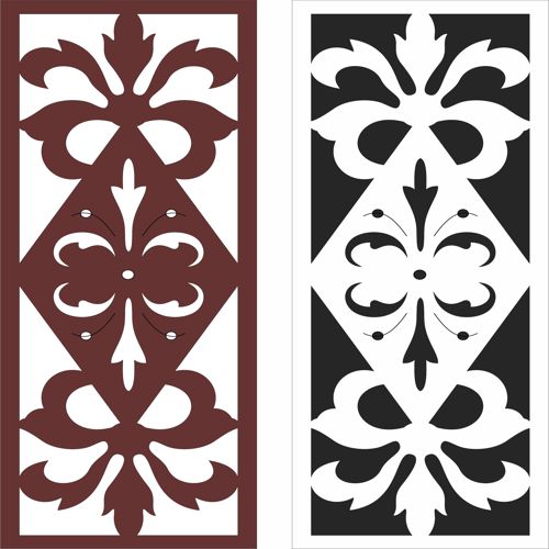 طرح صفحه گلدار درز جداکننده برای برش لیزری - divider seamless floral screen design for laser cut ve - برای دستگاه CNC چوب و لیزر (سی ان سی)