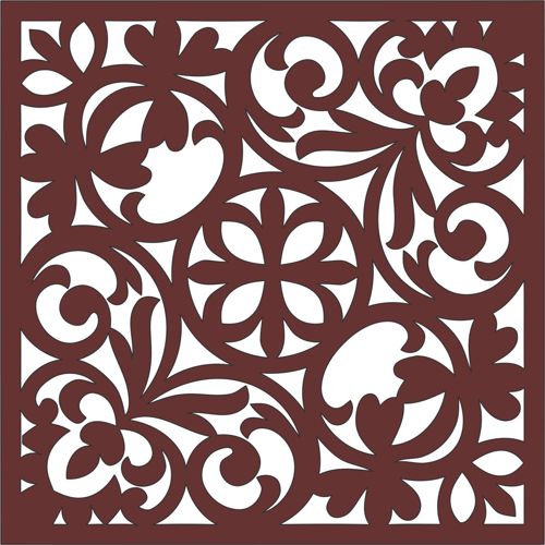 طرح الگوی گلدار صفحه گلدار درز برای برش لیزری - divider seamless floral screen pattern for laser cutiing ve - برای دستگاه CNC چوب و لیزر (سی ان سی)