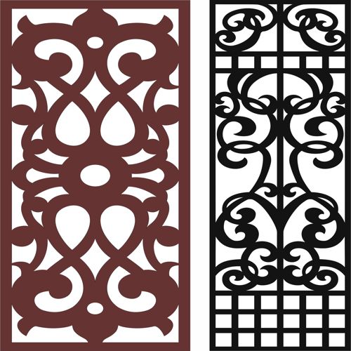 طرح الگوی گلدار صفحه گلدار لیزری جداکننده - divider seamless floral screen pattern for laser cutting - برای دستگاه CNC چوب و لیزر (سی ان سی)
