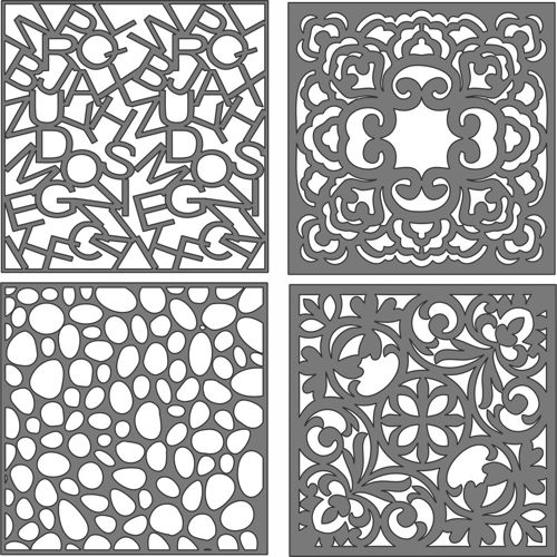 طرح الگوهای صفحه نمایش گلدار یکپارچه جداکننده برای برش لیزری - divider seamless floral screen patterns collection for laser cut ve - برای دستگاه CNC چوب و لیزر (سی ان سی)