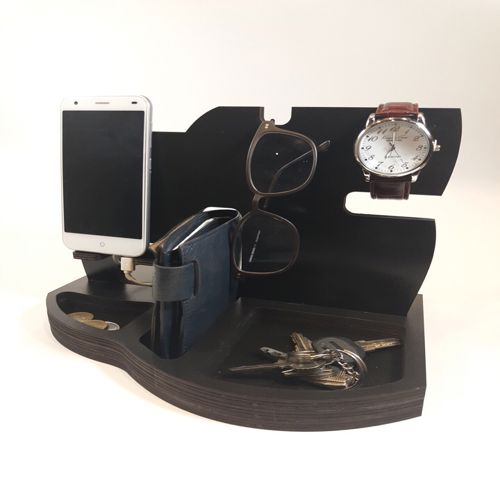 طرح ایستگاه بارانداز چوبی مردان سازماندهنده - docking station wooden men organizer ve - برای دستگاه CNC چوب و لیزر (سی ان سی)