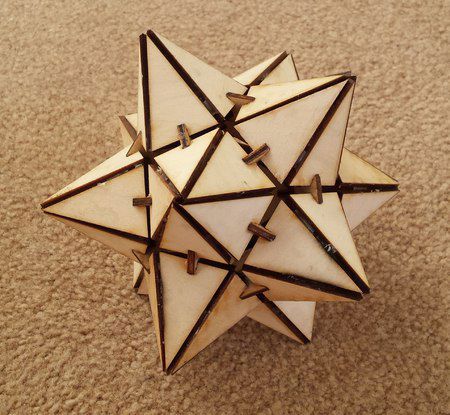 طرح قالب دوازده وجهی برای برش لیزری - dodecahedron template for laser cut ve - برای دستگاه CNC چوب و لیزر (سی ان سی)