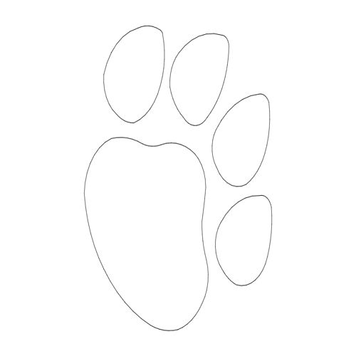 طرح پنجه سگ اثر برچسب - dog paw print - برای دستگاه CNC چوب و لیزر (سی ان سی)