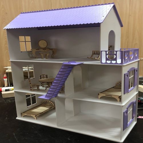 طرح کیت خانه عروسکی برای مبتدی‌ها برای برش لیزر - dollhouse kit for beginners for laser cutting - برای دستگاه CNC چوب و لیزر (سی ان سی)