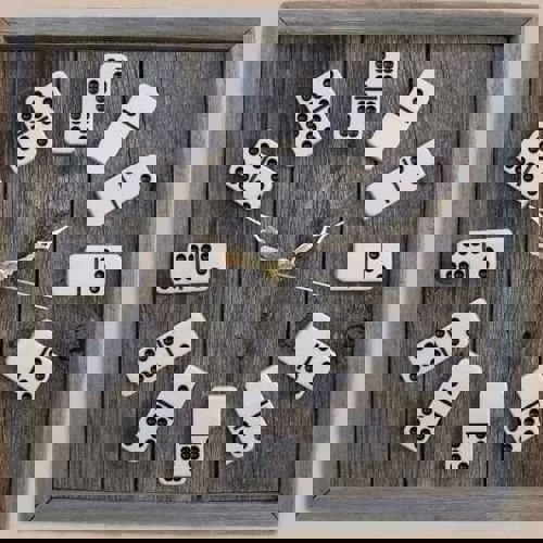 طرح ساعت دیواری دومینو برای اتاق بازی، دکور، برش لیزری، - domino wall clock for playroom decor laser cut ve - برای دستگاه CNC چوب و لیزر (سی ان سی)