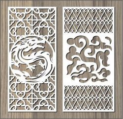 طرح الگوی اژدها و ابر برای برش لیزر cnc - dragon and cloud pattern for laser cut cnc - برای دستگاه CNC چوب و لیزر (سی ان سی)