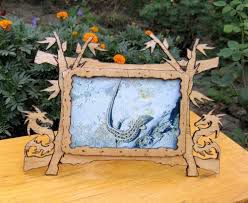طرح قاب عکس اژدها طرح - dragon picture frame design - برای دستگاه CNC چوب و لیزر (سی ان سی)