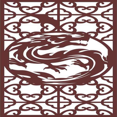 طرح dragon-privacy-partition-indoor-panels-screen-room-divider-for-laser-cutting