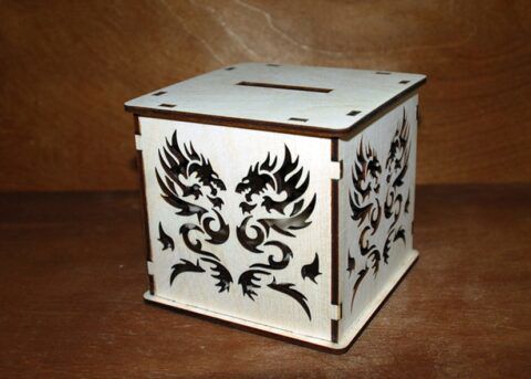 طرح بانک کوچک اژدها برای برش لیزری - dragon small bank for laser cut - برای دستگاه CNC چوب و لیزر (سی ان سی)