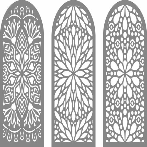 طرح پرده‌های تزئینی اتاق نشیمن مجموعه مخصوص برش لیزری پوشش گیاهی - drawing room decorative screens set for laser cut ve - برای دستگاه CNC چوب و لیزر (سی ان سی)