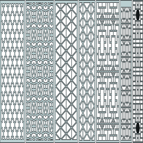 طرح‌های درز طرح‌های گلدار شبکه‌ای اتاق نقاشی برای برش لیزر - drawing room floral lattice stencil seamless designs for laser cut ve - برای دستگاه CNC چوب و لیزر (سی ان سی)