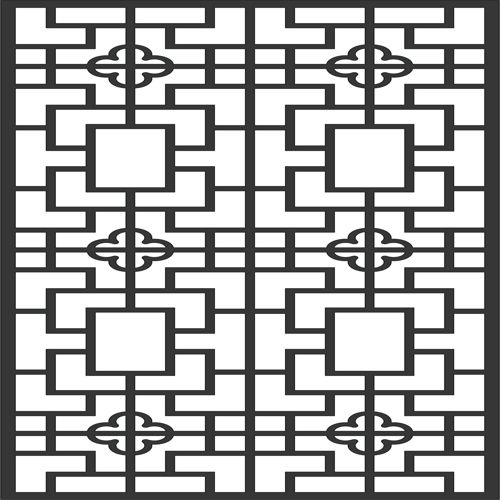 طرح گل گلدار شبکه استنسیل پانل درز برای برش لیزر - drawing room floral lattice stencil seamless panel for laser cut ve - برای دستگاه CNC چوب و لیزر (سی ان سی)