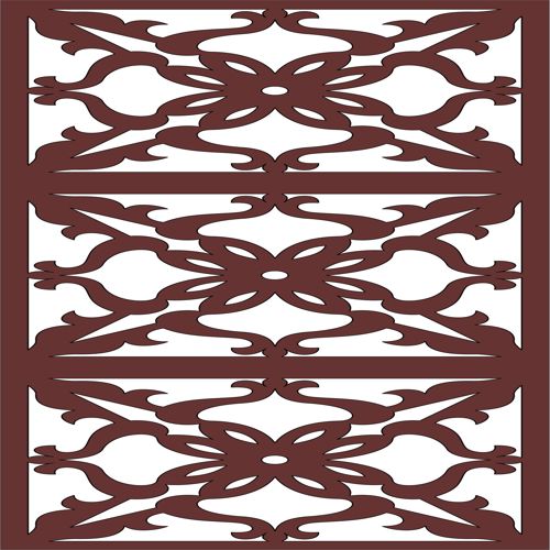 طرح الگوی گلدار درز برای برش لیزری اتاق نقاشی - drawing room grill floral seamless pattern for laser cutting - برای دستگاه CNC چوب و لیزر (سی ان سی)
