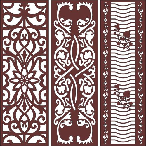 طرح‌های گلدار یکپارچه برای برش لیزری - drawing room jali floral seamless designs for laser cut ve - برای دستگاه CNC چوب و لیزر (سی ان سی)