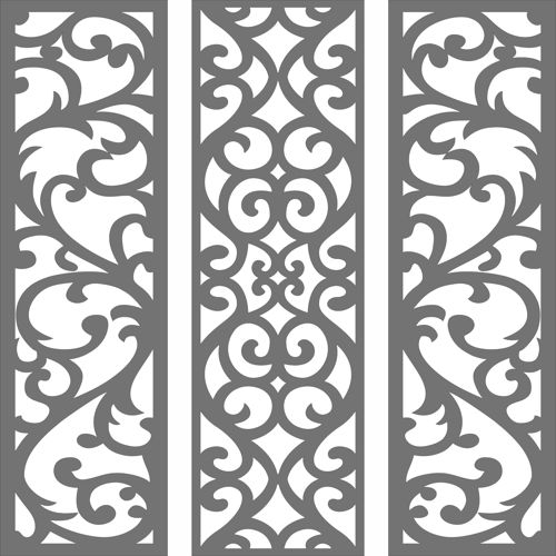 طرح‌های مشبک یکپارچه اتاق نقاشی برای برش لیزری - drawing room lattice seamless designs set for laser cut ve - برای دستگاه CNC چوب و لیزر (سی ان سی)
