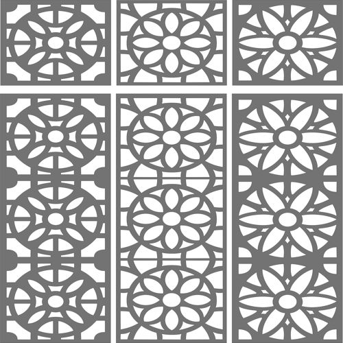 طرح اتاق‌های نقاشی گریل گلدار یکپارچه برای برش لیزری - drawing rooms grill floral seamless for laser cut ve - برای دستگاه CNC چوب و لیزر (سی ان سی)
