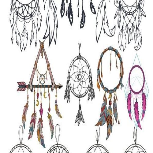 طرح مجموعه دریم کچر کورل دراو حکاکی - dream catcher set corel draw engraving ve - برای دستگاه CNC چوب و لیزر (سی ان سی)