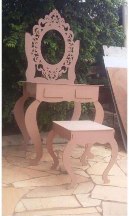 طرح میز آرایش برای برش لیزری - dressing table for laser cut ve - برای دستگاه CNC چوب و لیزر (سی ان سی)