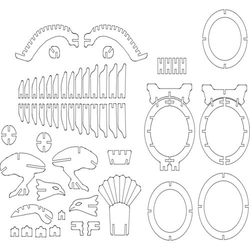 طرح پازل سه بعدی عقاب - eagle 3d puzzle - برای دستگاه CNC چوب و لیزر (سی ان سی)