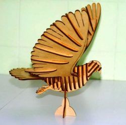طرح مدل مونتاژ عقاب برای برش لیزر cnc - eagle assembly model for laser cut cnc - برای دستگاه CNC چوب و لیزر (سی ان سی)