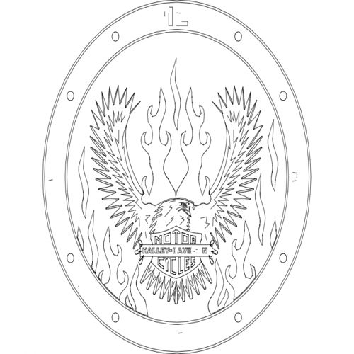 طرح ساعت عقاب - eagle clock - برای دستگاه CNC چوب و لیزر (سی ان سی)
