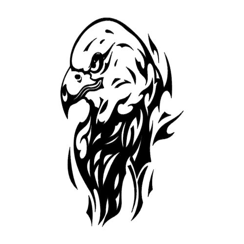 طرح عقاب مرده سیلوئت خالکوبی - eagle dead silhouette tattoo - برای دستگاه CNC چوب و لیزر (سی ان سی)