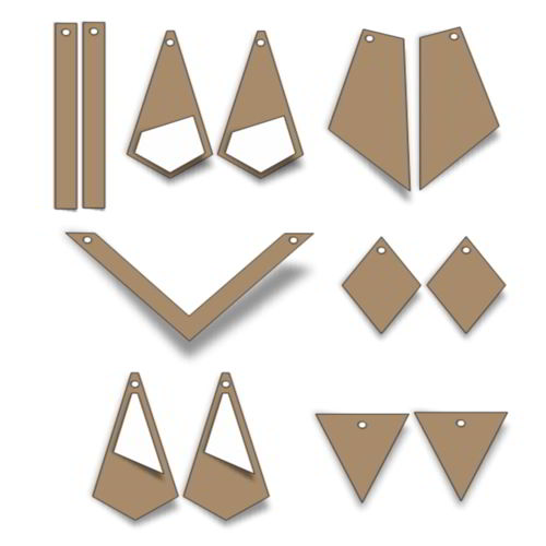 طرح گوشواره جواهرات قالب برش لیزری - earring design jewelry template laser cut ve - برای دستگاه CNC چوب و لیزر (سی ان سی)