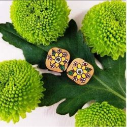 طرح گوشواره به شکل گل برای برش لیزری - earrings shaped flower for laser cut - برای دستگاه CNC چوب و لیزر (سی ان سی)