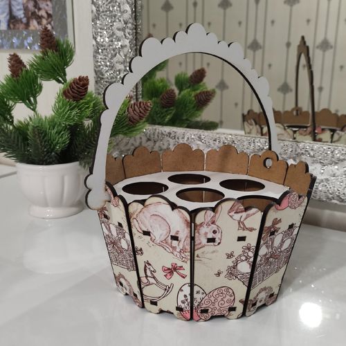 طرح سطل عید دکور سبد عید عید - easter bucket decor easter basket ve - برای دستگاه CNC چوب و لیزر (سی ان سی)