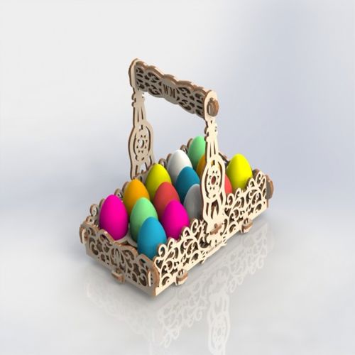 طرح سطل عید عید برای برش لیزری c - easter bucket for laser cutting vec - برای دستگاه CNC چوب و لیزر (سی ان سی)
