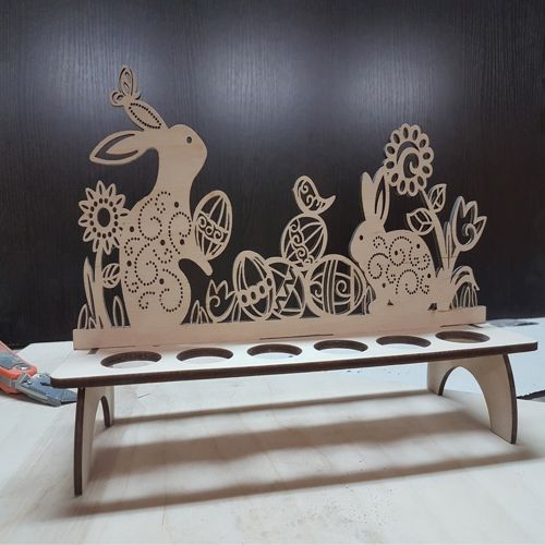 طرح پایه برش لیزری - easter bunny stand for laser cutting ve - برای دستگاه CNC چوب و لیزر (سی ان سی)