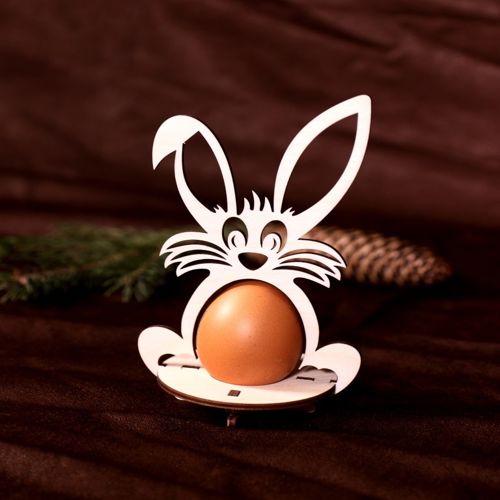 طرح پایه تخم مرغ خرگوش برای برش لیزری - easter eggs rabbit stand for laser cutting ve - برای دستگاه CNC چوب و لیزر (سی ان سی)