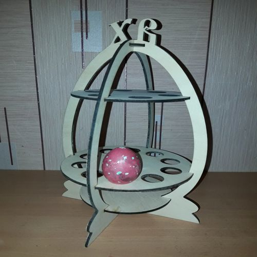 طرح پایه تخم مرغ عید میلی متری برای برش لیزر - easter eggs stand 4mm for laser cutting ve - برای دستگاه CNC چوب و لیزر (سی ان سی)
