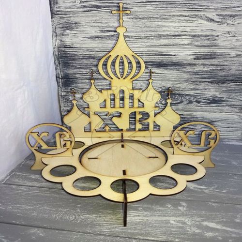 طرح پایه تخم مرغ عید - easter egg stand church for laser cutting ve - برای دستگاه CNC چوب و لیزر (سی ان سی)
