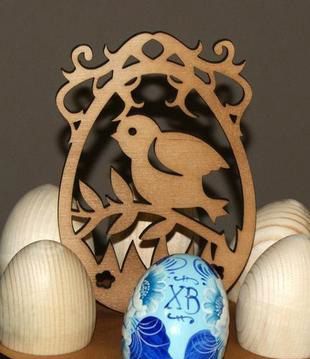 طرح پایه رومیزی تخم مرغ عید پاک برای تزیین برش لیزری - easter egg tabletop stand for decoration laser cut ve - برای دستگاه CNC چوب و لیزر (سی ان سی)