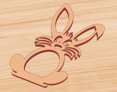 طرح حلقه دستمال عید - easter napkin ring wood laser cut rabbit bunny digital download ve - برای دستگاه CNC چوب و لیزر (سی ان سی)