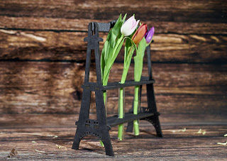 طرح برج ایفل گلدان - eiffel tower flower holder ve - برای دستگاه CNC چوب و لیزر (سی ان سی)