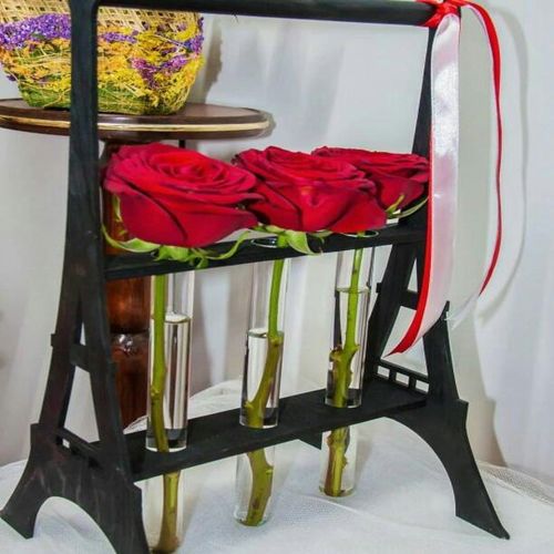 طرح پایه گل برج ایفل برای برش لیزری - eiffel tower flower stand for laser cutting ve - برای دستگاه CNC چوب و لیزر (سی ان سی)