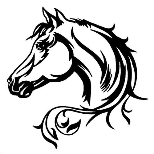 طرح برچسب ماشین سر اسب زیبا عکس - elegant horse head car decal - برای دستگاه CNC چوب و لیزر (سی ان سی)