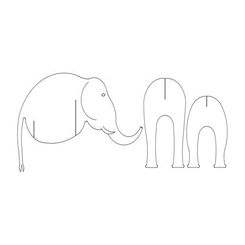 طرح پازل سه بعدی فیل تکه - elephant 3 pc 3d puzzle - برای دستگاه CNC چوب و لیزر (سی ان سی)