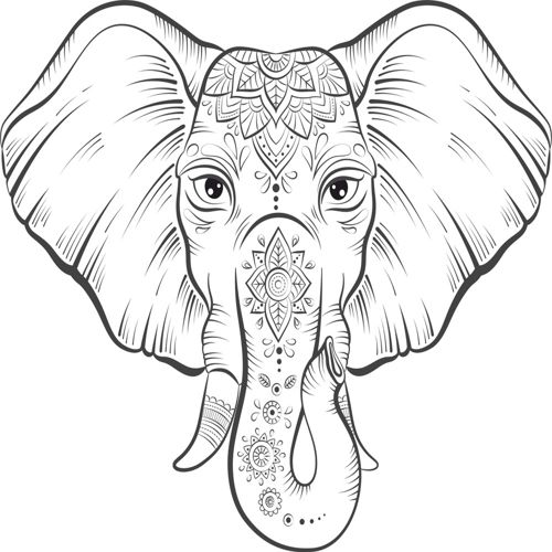 طرح وکتور فیل نیلوفر آبی برای برش لیزری - elephant lotus vector for laser cut - برای دستگاه CNC چوب و لیزر (سی ان سی)