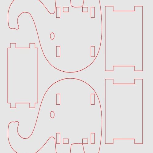 طرح جا قلمی فیلی گوشی v3 - elephant phone pen holder v3 - برای دستگاه CNC چوب و لیزر (سی ان سی)
