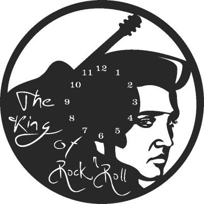 طرح ساعت دیواری الویس - elvis wall clock ve - برای دستگاه CNC چوب و لیزر (سی ان سی)