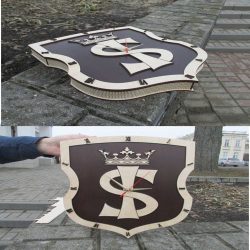 طرح طراحی نماد ساعت برای برش لیزری - emblem design clock for laser cut ve - برای دستگاه CNC چوب و لیزر (سی ان سی)