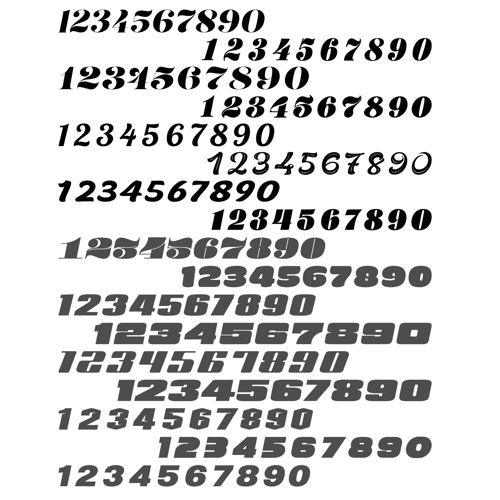 طرح مجموعه اعداد شیک حکاکی برای برش لیزری - engrave stylish numbers collection for laser cut ve - برای دستگاه CNC چوب و لیزر (سی ان سی)