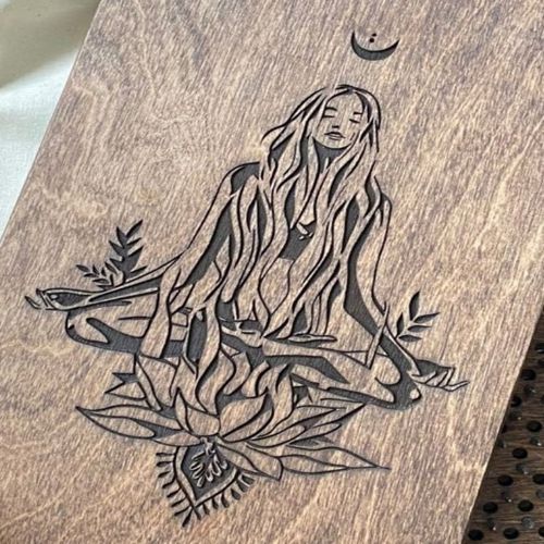طرح حکاکی ذن دختر جلد کتاب برای برش لیزری - engrave zen girl book cover for laser cut - برای دستگاه CNC چوب و لیزر (سی ان سی)