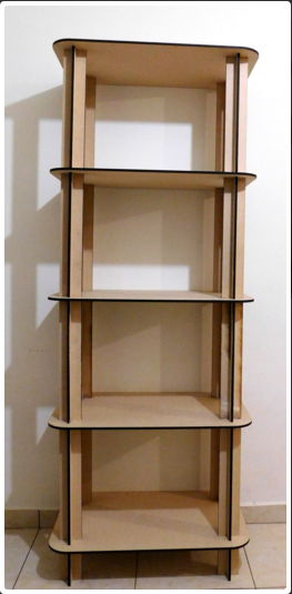 طرح وکتور آماده برش قفسه چوبی 5 طبقه برای دستگاه CNC چوب و لیزر ( سی ان سی )