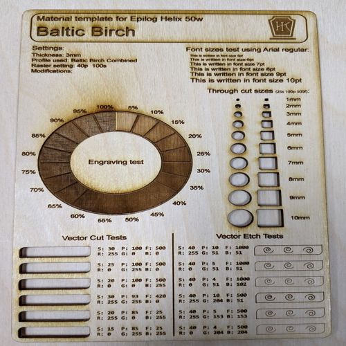 طرح قالب آزمایش مواد اچ برای برش لیزری - etch material test template for laser cut - برای دستگاه CNC چوب و لیزر (سی ان سی)